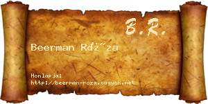 Beerman Róza névjegykártya